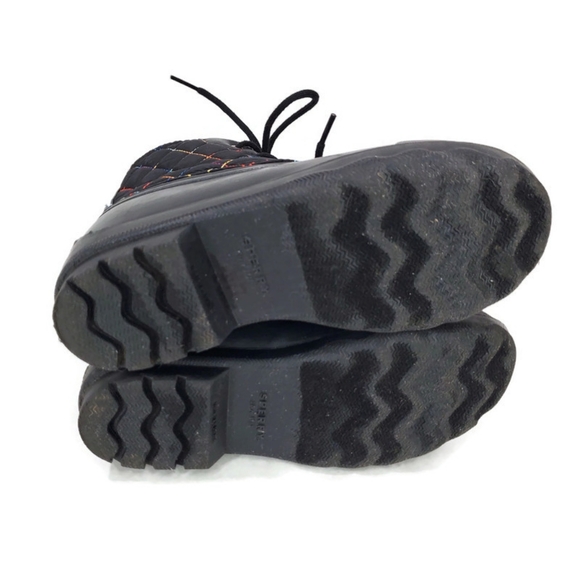 SPERRY GIRLS PORT BOOT RAIN BOOT - BLACK RAINBOW 3M DUCK BOOTS - Picture 9 of 13